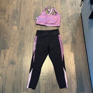 Peloton Pink and Black Sports Bra